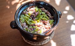 春の終わりに「ホタルイカとスナップエンドウの炊き込みご飯」